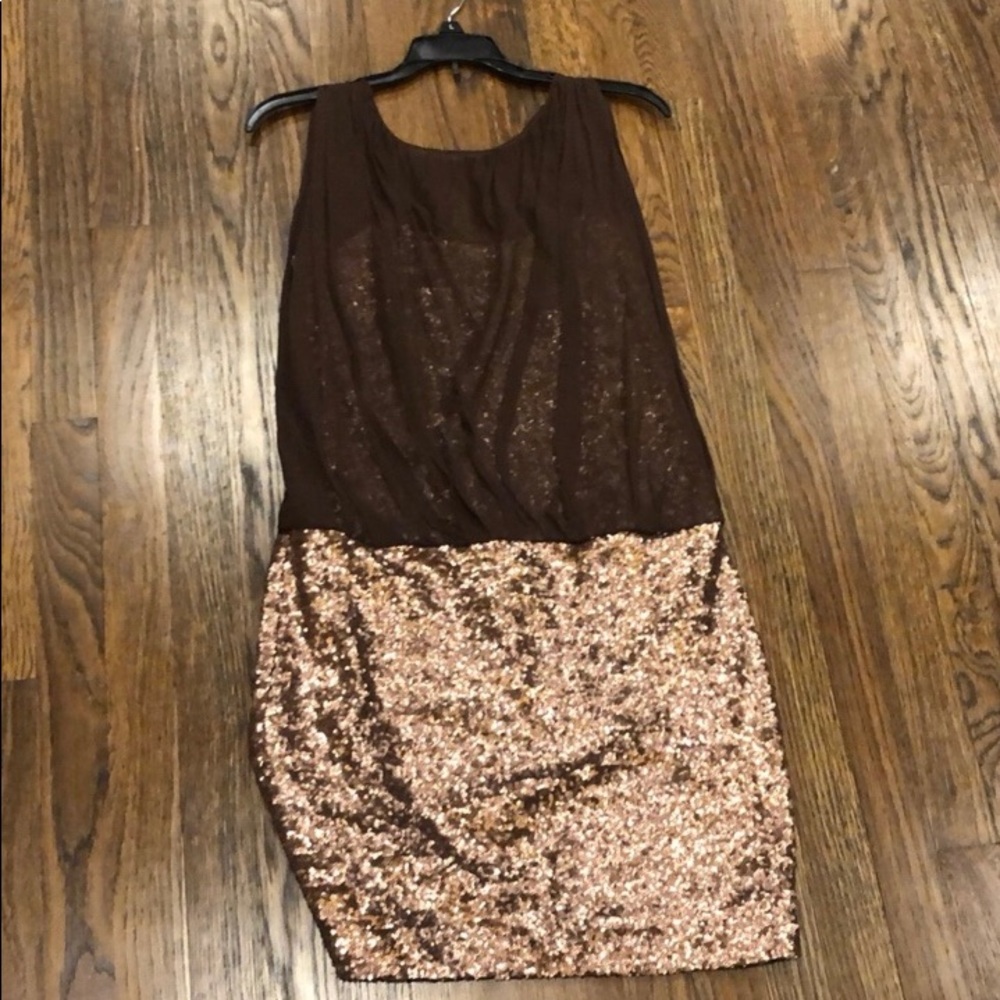 Suzi Chin by Maggy boutique brown and bronze dress